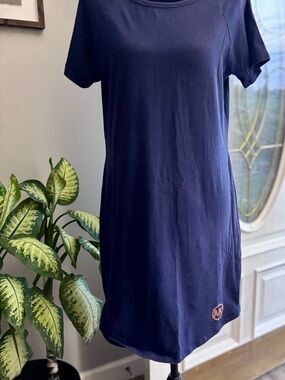 Classic Short-Sleeve Navy Dress